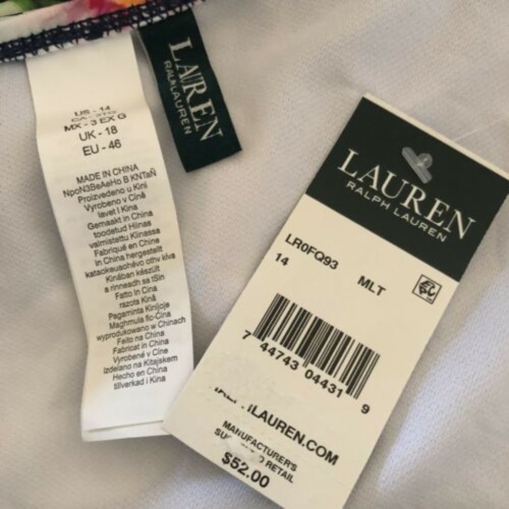 Ralph Lauren Watercolor Hipster Bikini Swim Bottoms Tropical Floral Size 14 NWT - Picture 4 of 4